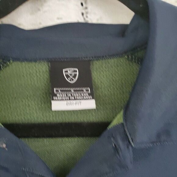 Nike Dri fit Golf Polo Green Black Mens Large Casual Shirt - Picture 2 of 5